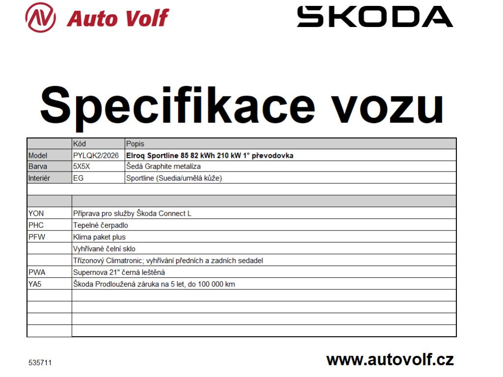 Škoda Elroq, Sportline 85KwH 210kW - fotka 2