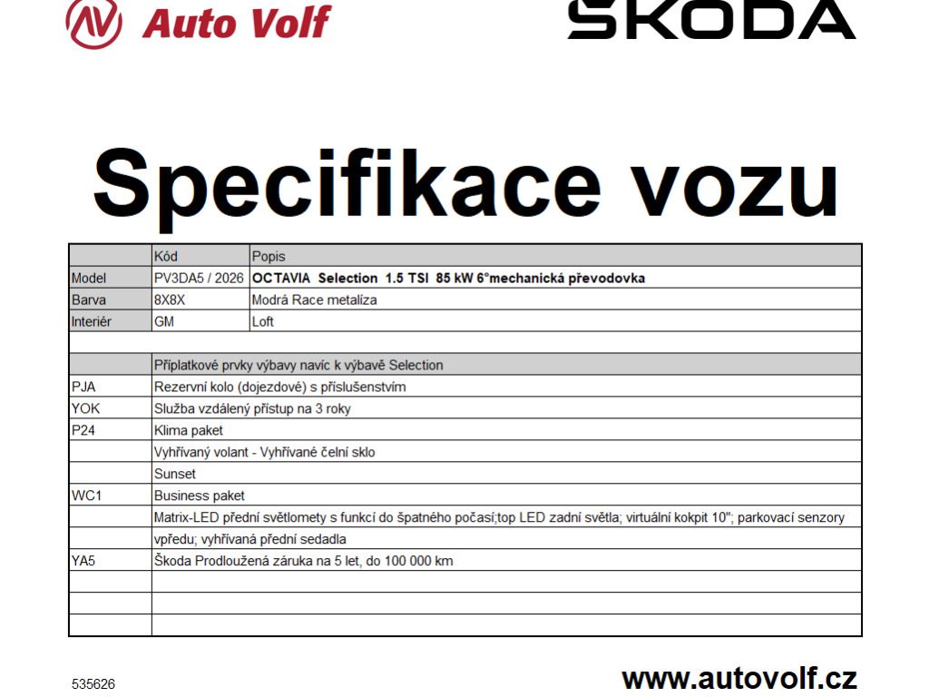 Škoda Octavia, Selection 1,5TSI 85kW - fotka 2